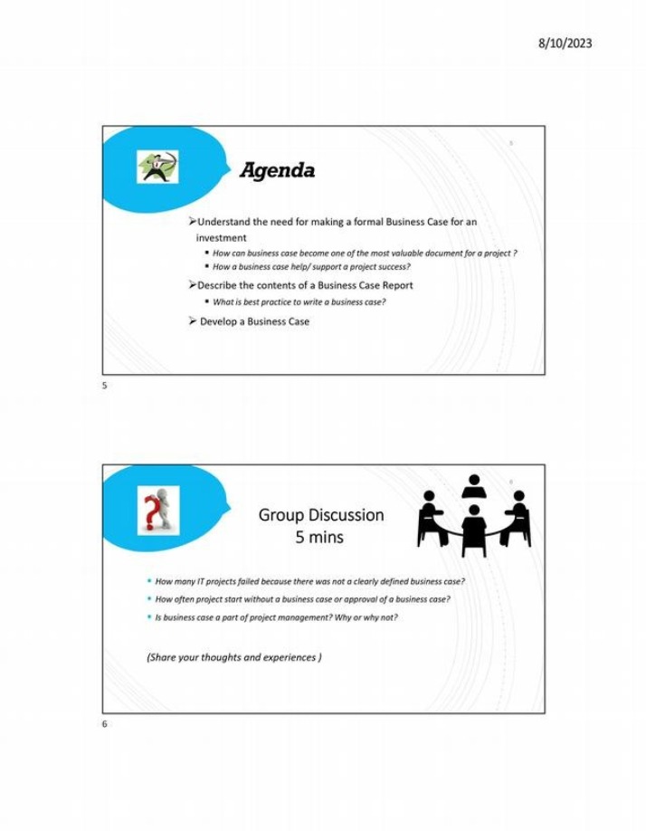 Project Management and Business Case Development Discussion