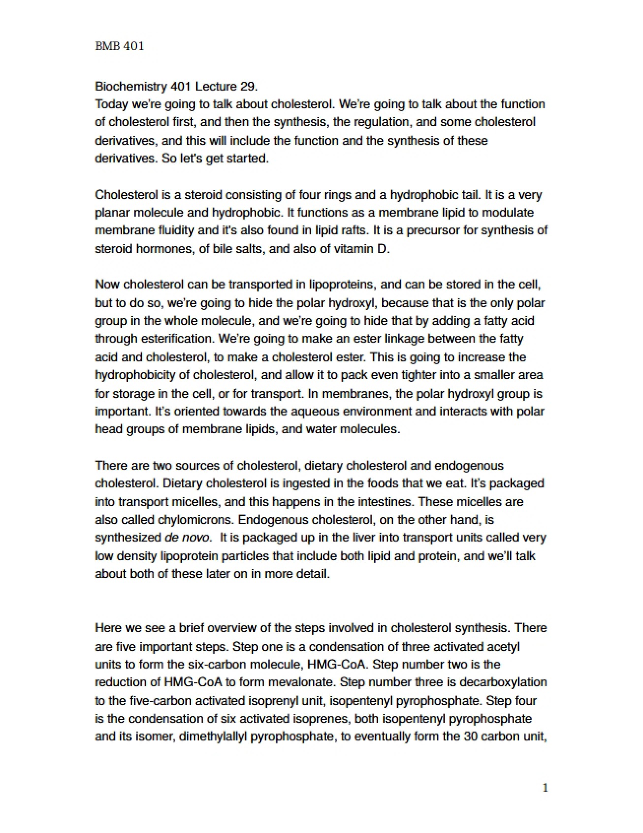 Transcript for Lecture Twenty-Nine