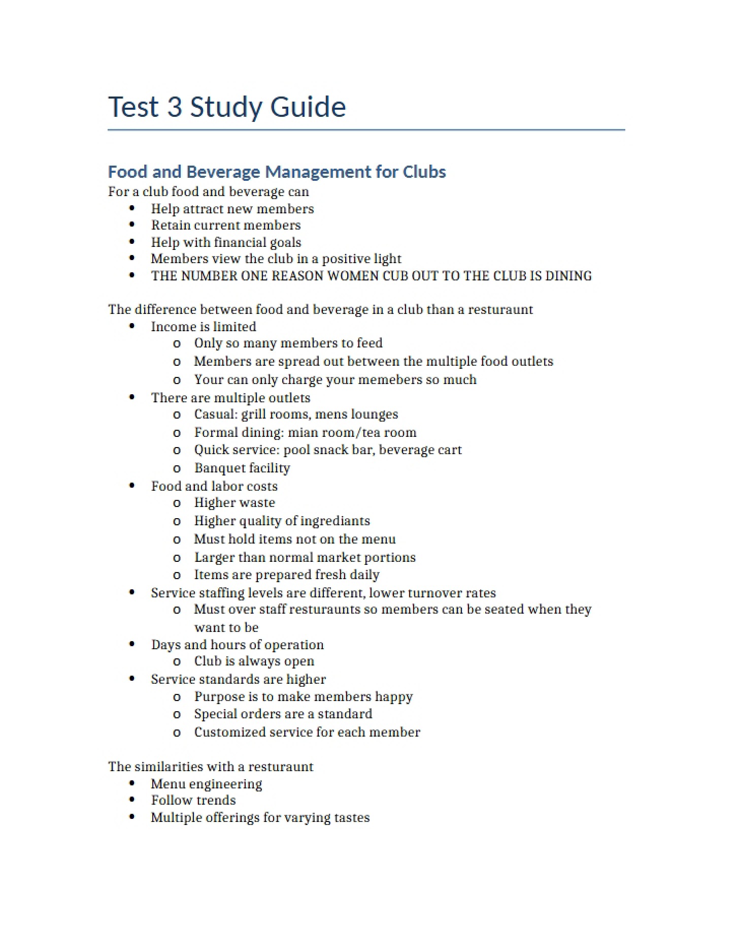 Third Assessment Study Resource