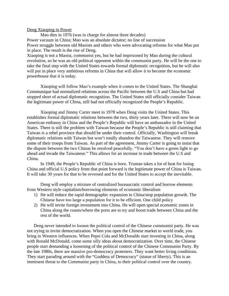 The Middle East - Suez to Camp David (Deng Xiaoping and Nasser)
