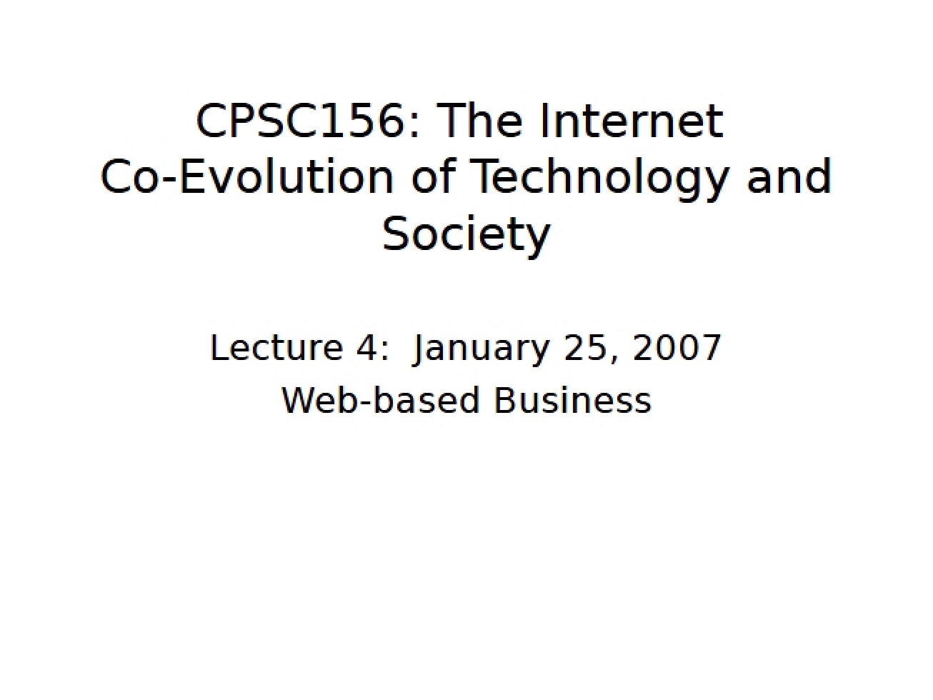 Lecture Four