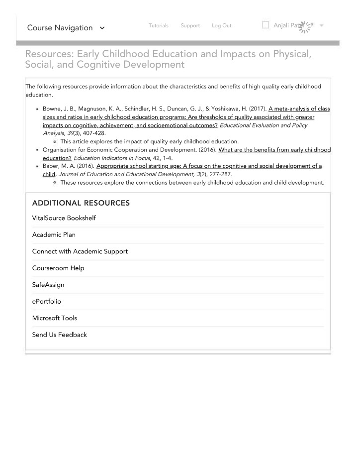 Impacts of Early Childhood Education on Physical, Social, and Cognitive Development