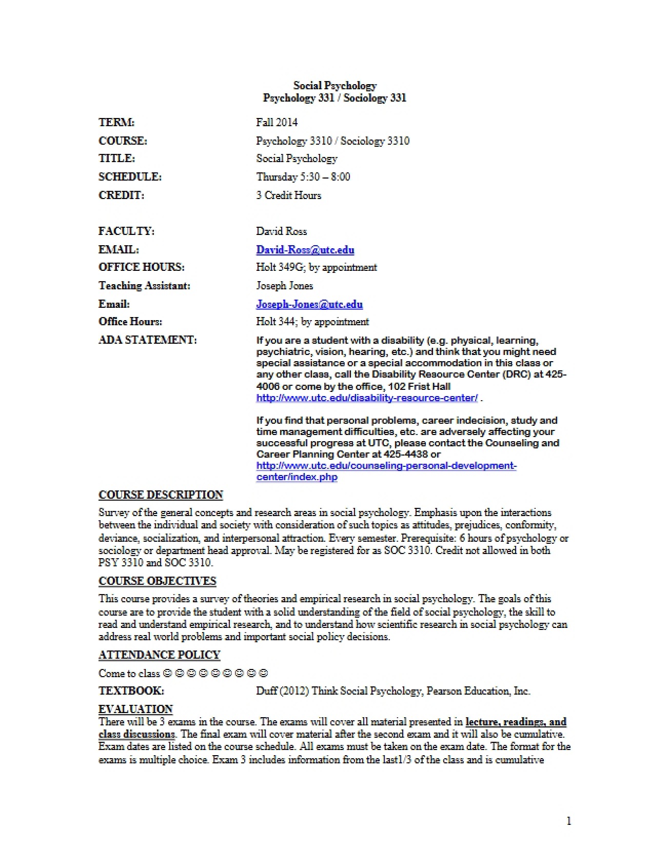 Course on Social Psychology