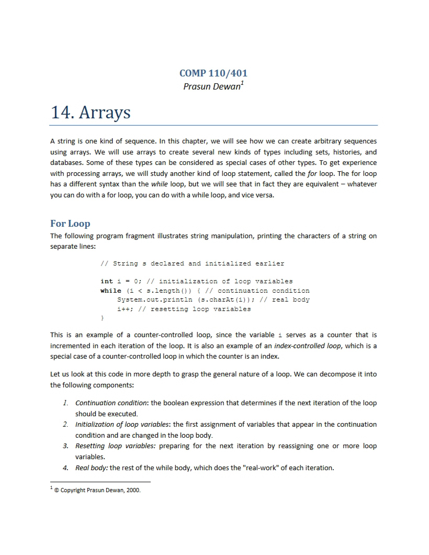 Usage of Arrays in Programming