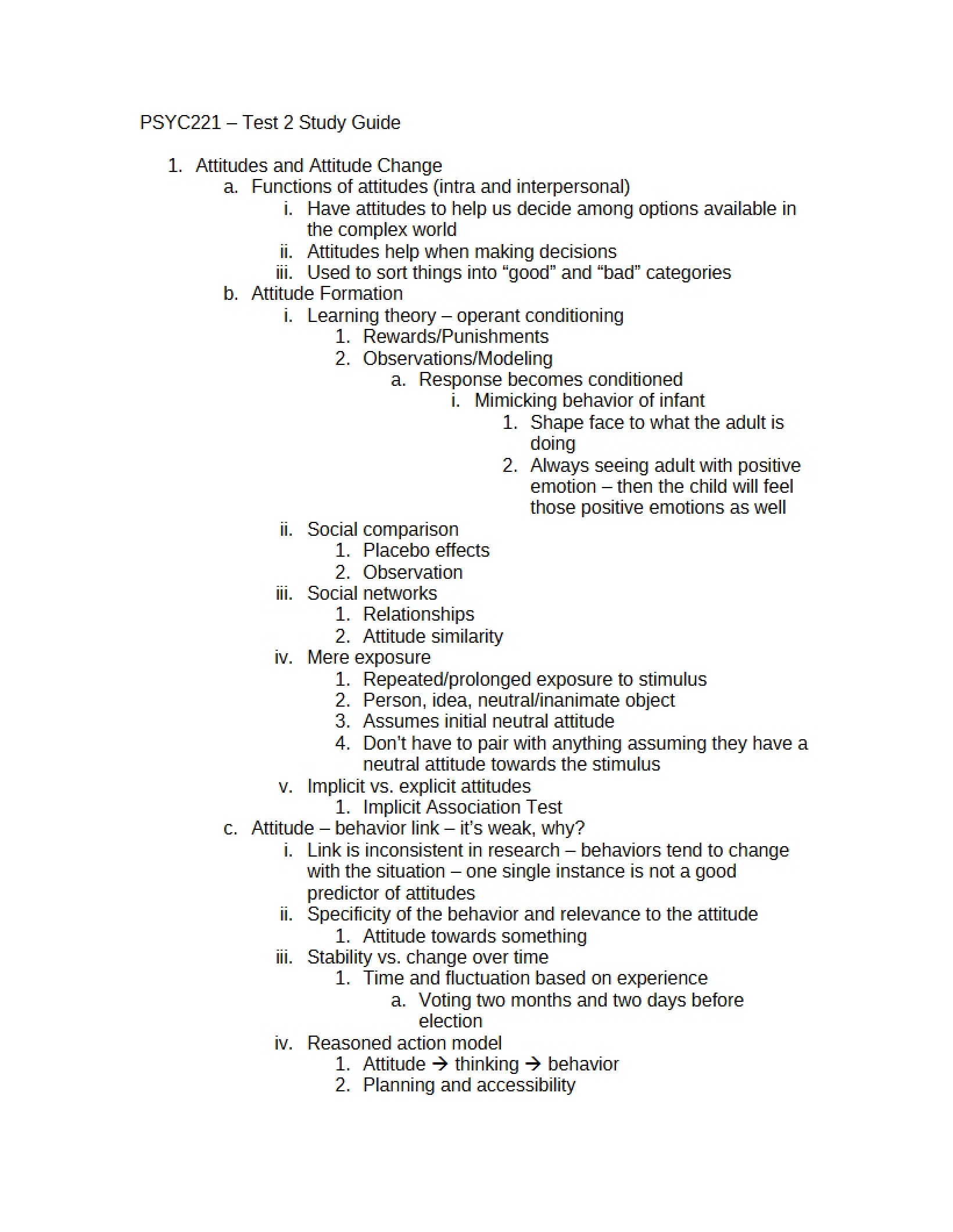 Preparation Guide for Test Two