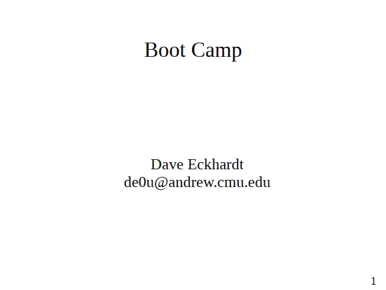Operating System Boot Camp