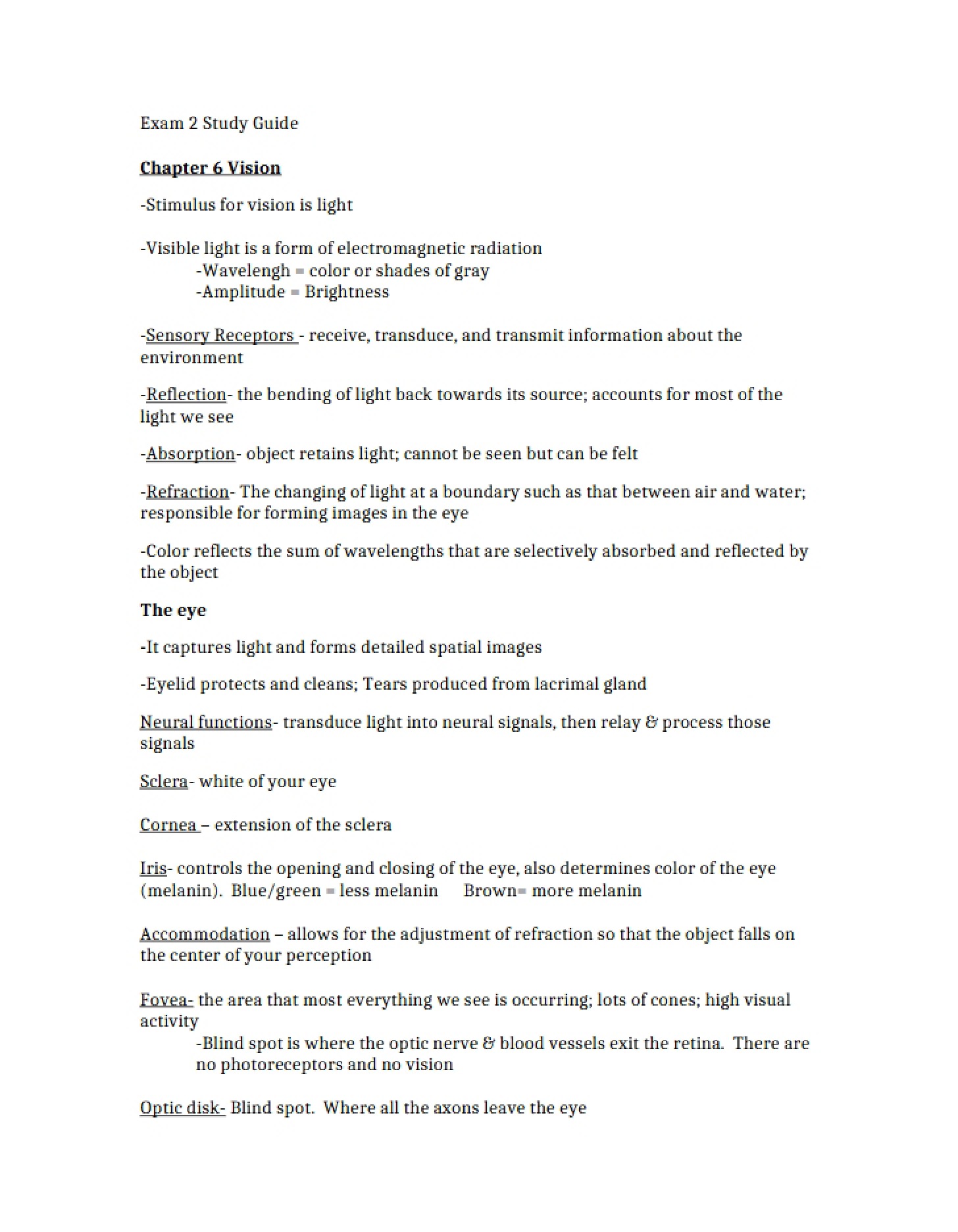 Guide for Exam 2
