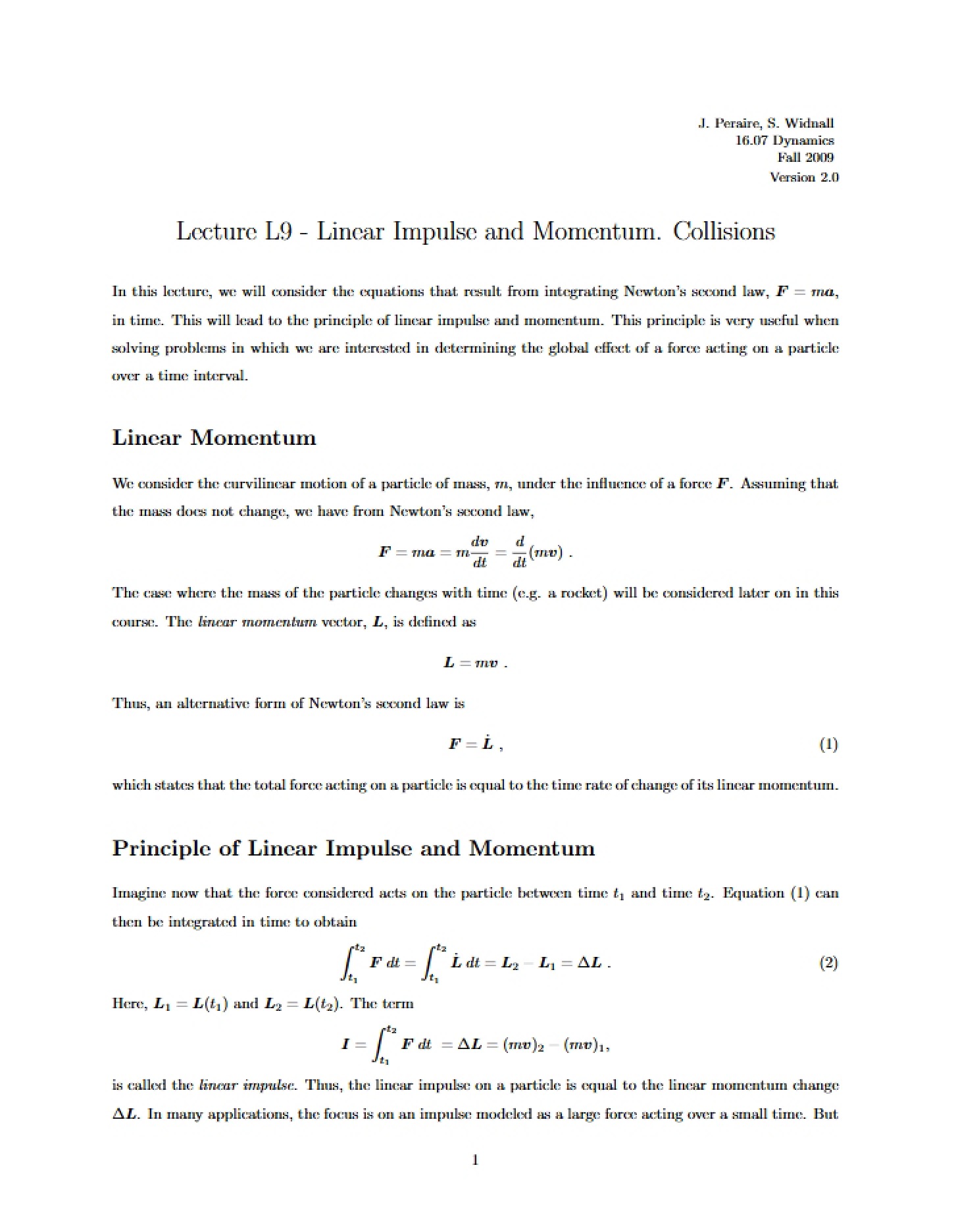Collisions, Momentum, and Linear Impulse