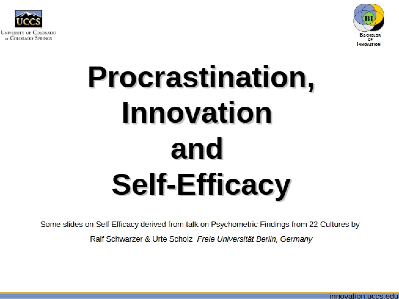 Procrastination, Innovation, and Self-Efficacy