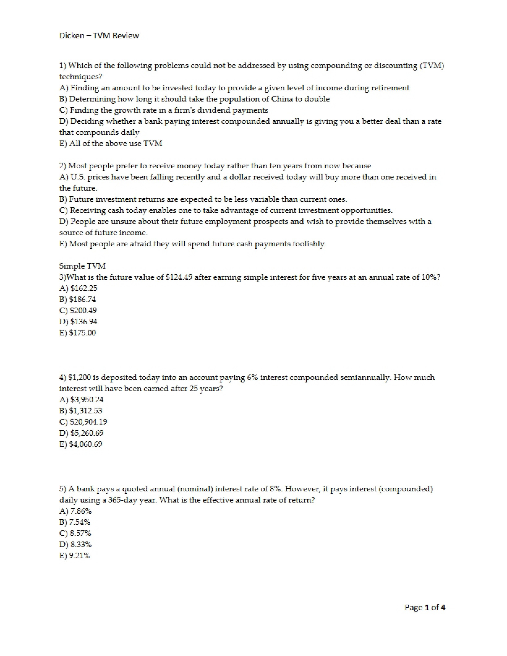 Review of TVM