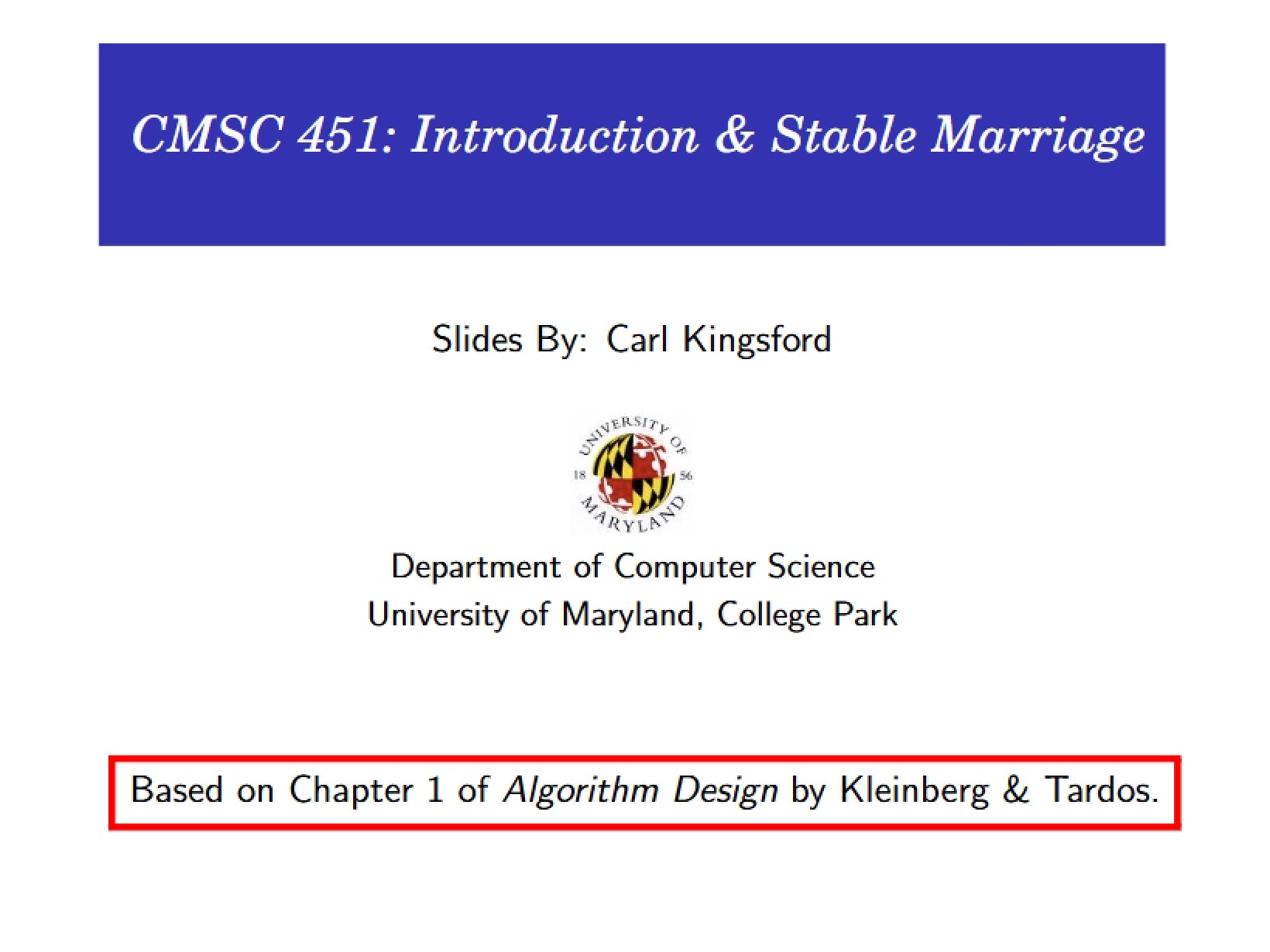 Stable Marriage Problem and Intro