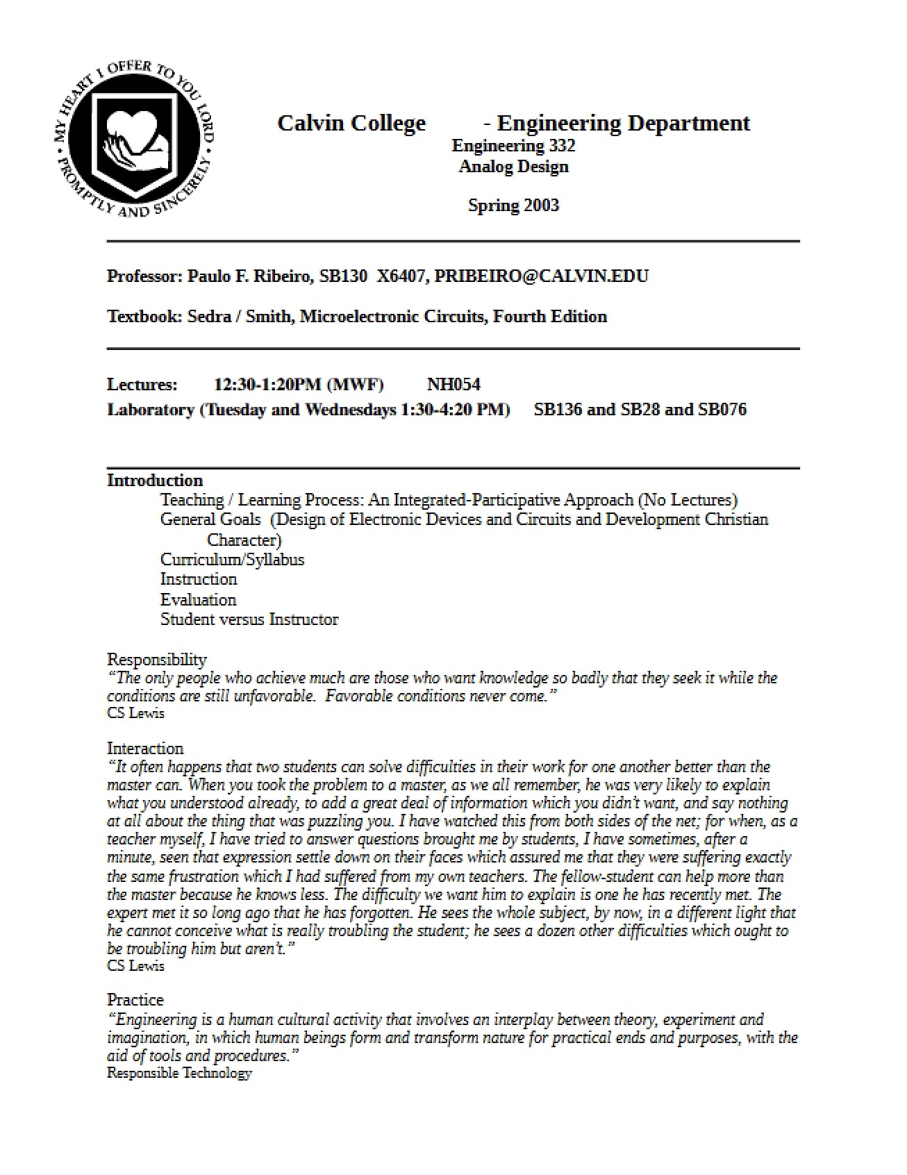 Analog Circuits Syllabus I