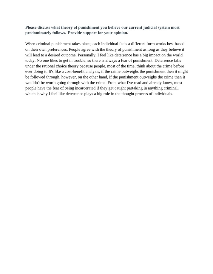 Essay on Punishment