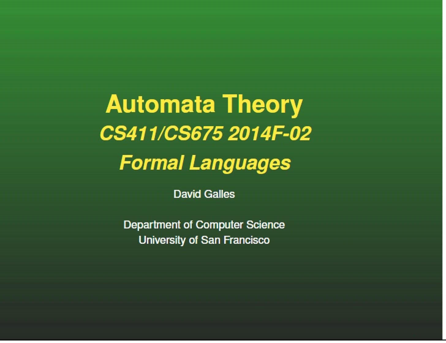 Languages Formal