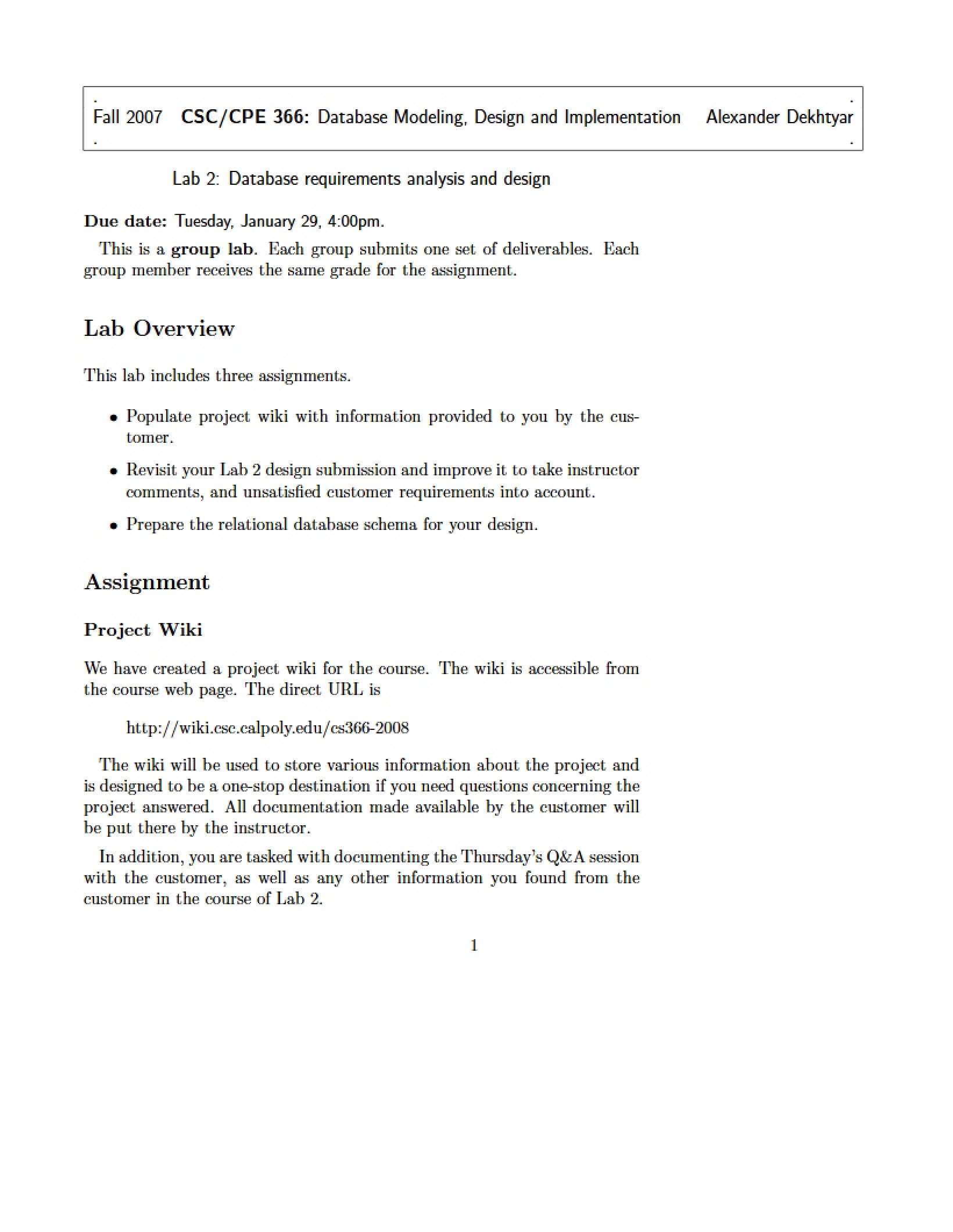 Database Modeling Lab 3