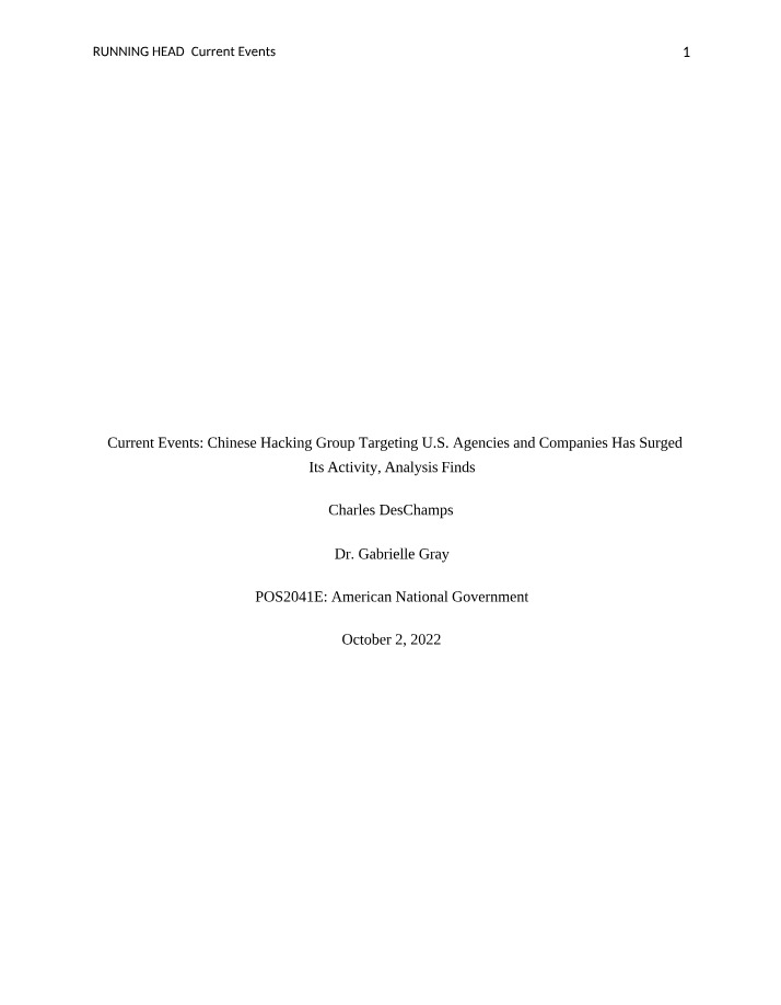 Analysis of Chinese Hacking Group Targeting U.S. Agencies