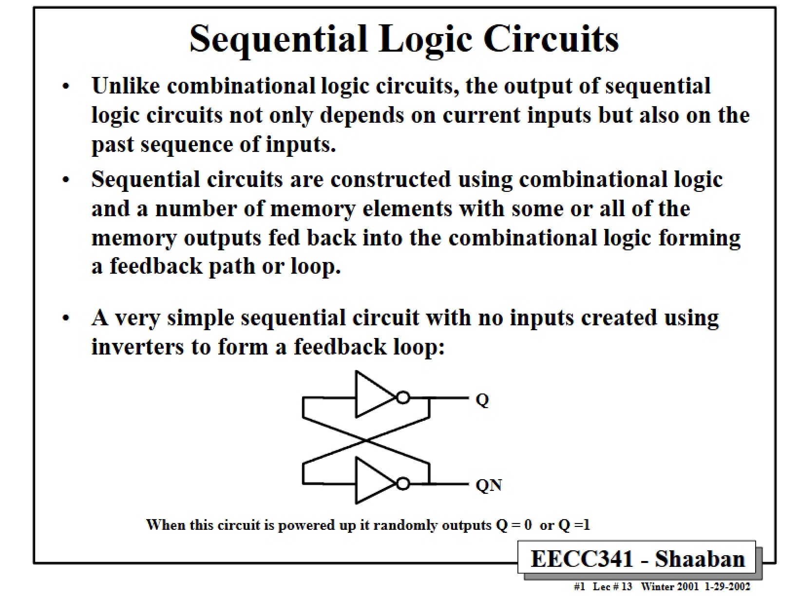 Circuits for Sequential Logic