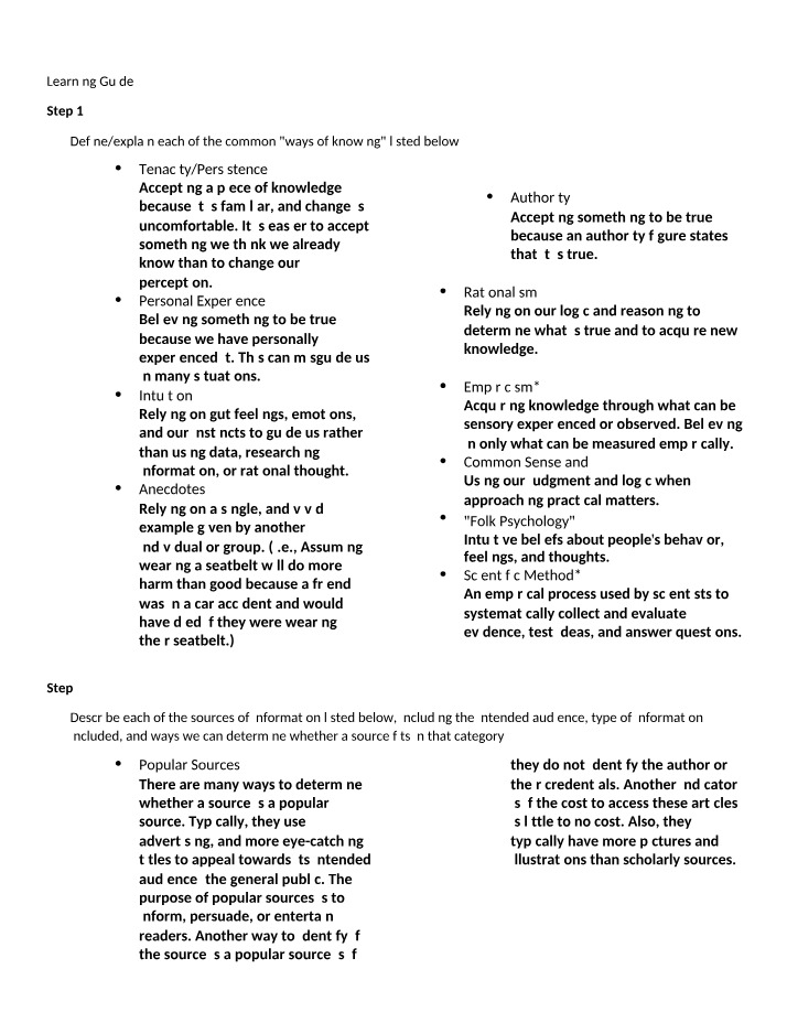 Guide 3 for Learning