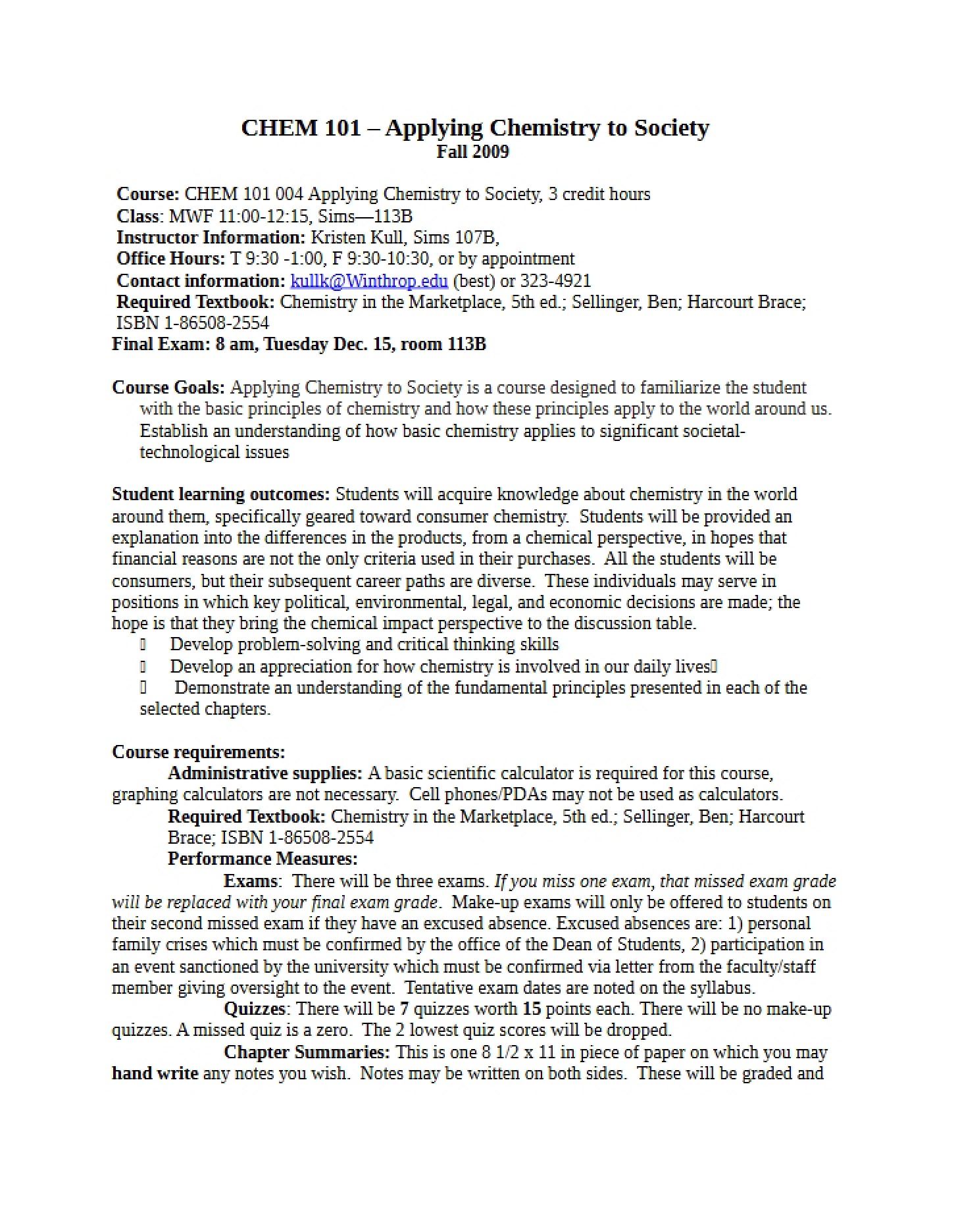 Course Syllabus