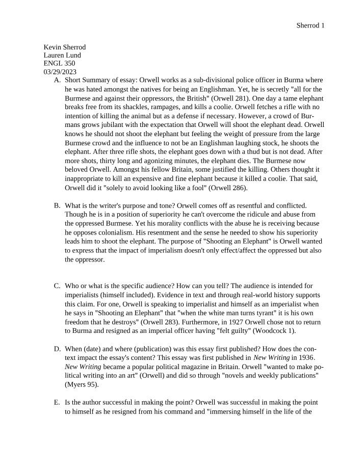 Orwell Journal - Week 2