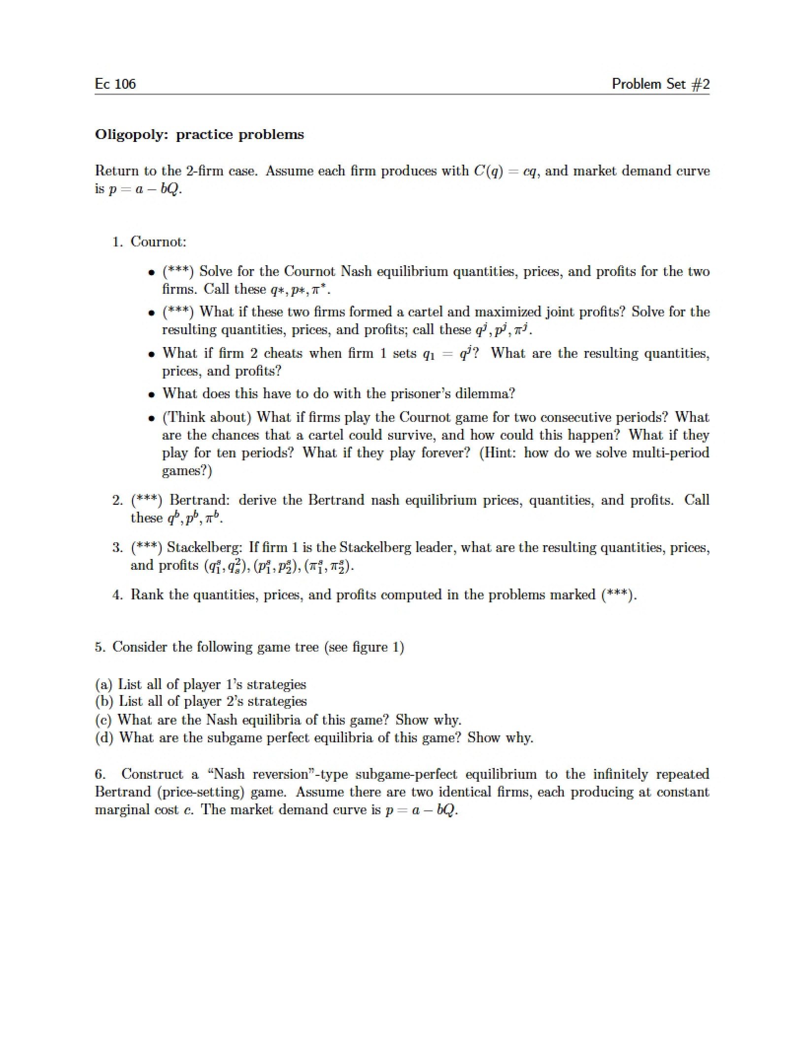 Second Problem Set