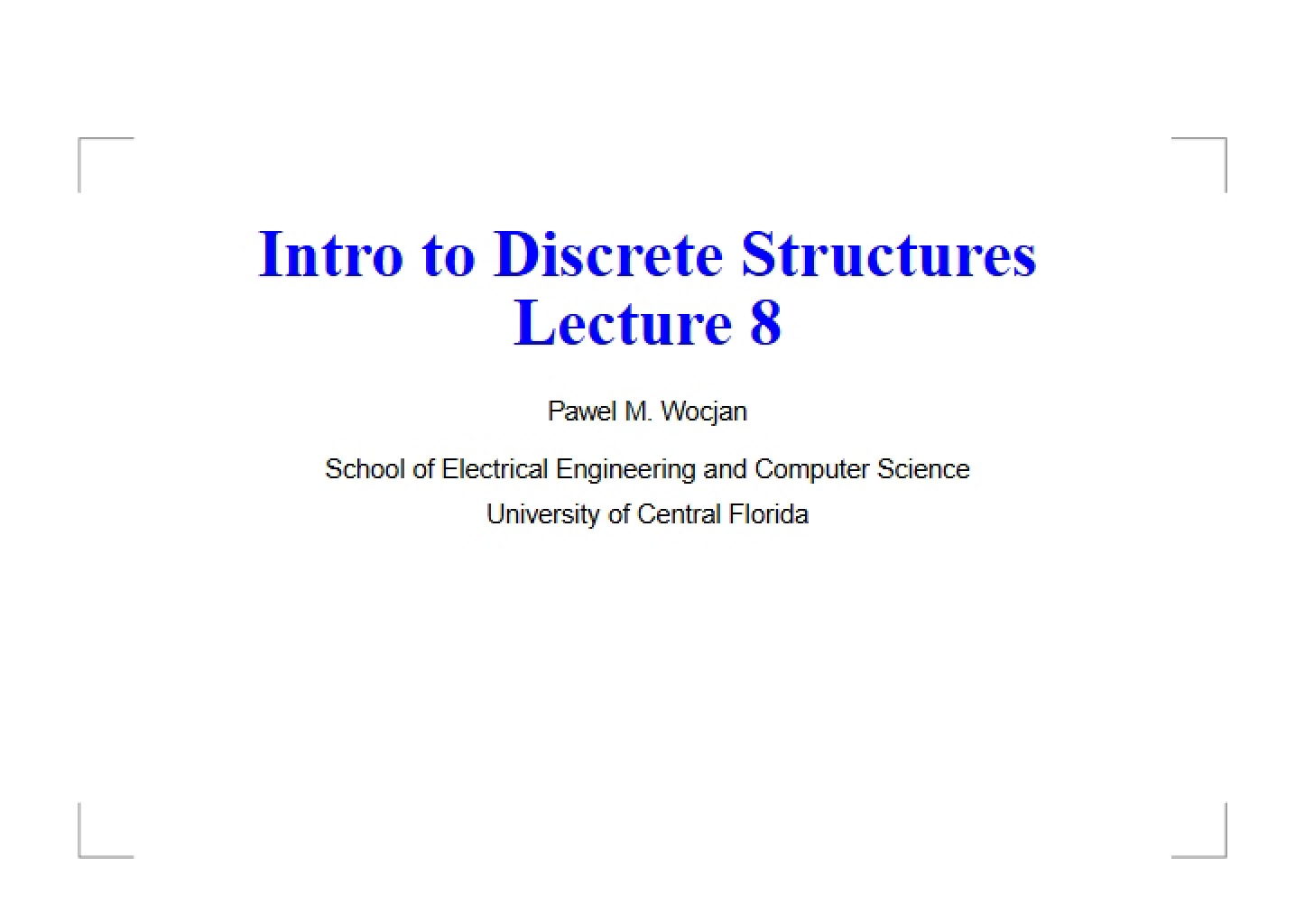 Discrete Structures Basics