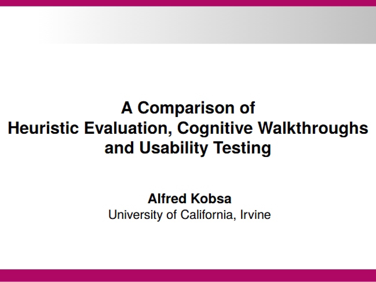 Usability Testing vs Cognitive Walkthroughs vs Heuristic Evaluation