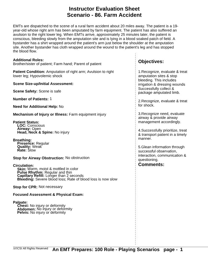 Farm Accident Injuries - Recognizing and Treating Amputations