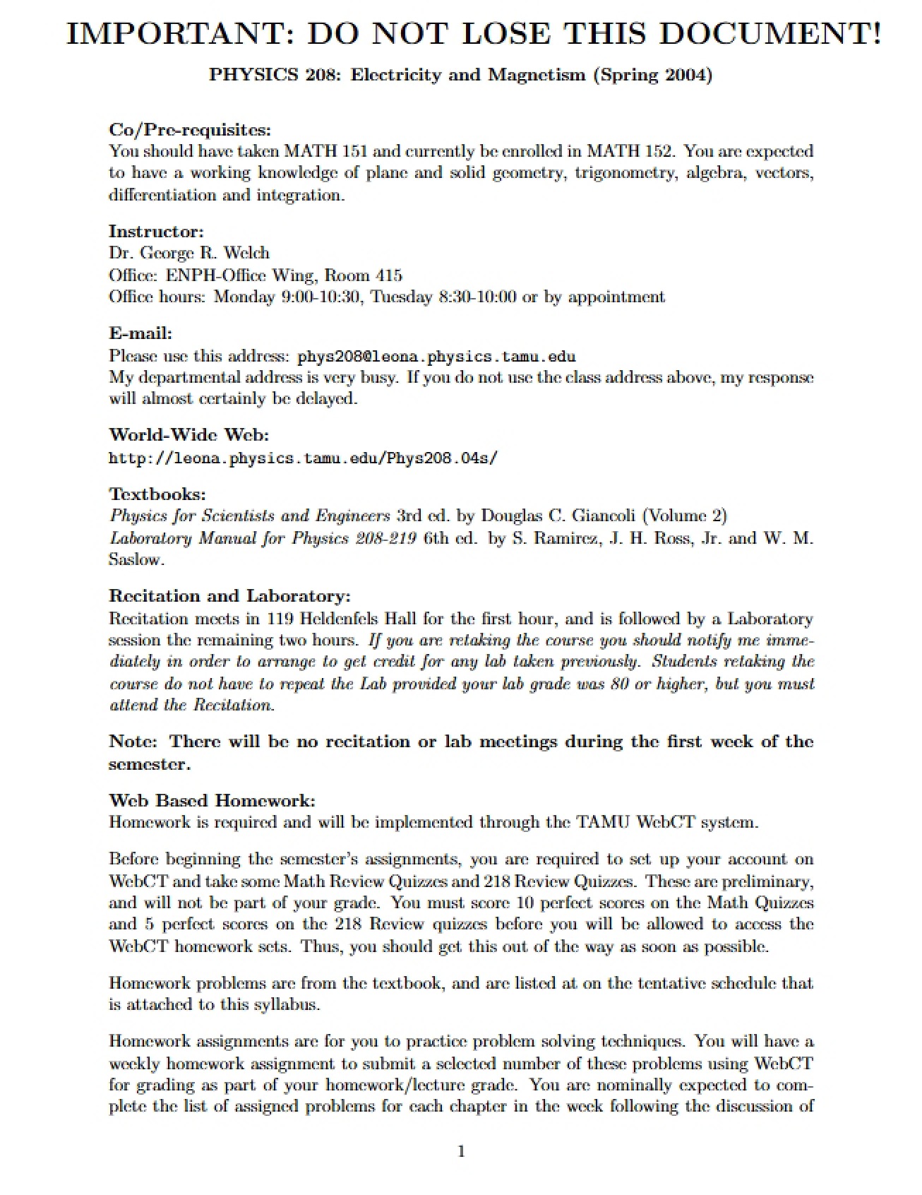 General Syllabus