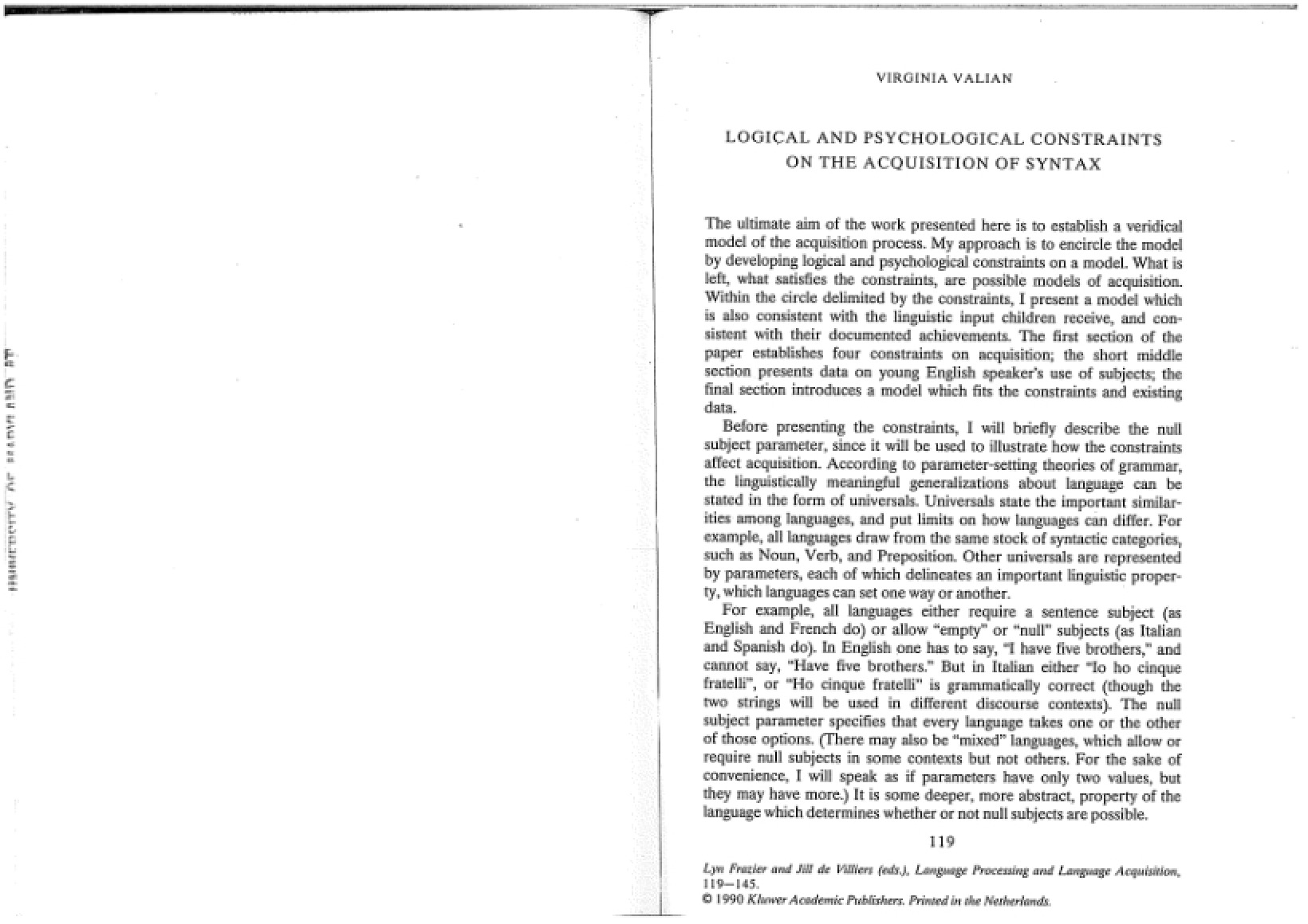 Psychological and Logical Constraints
