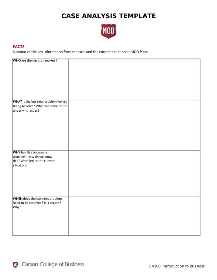 MOD Pizza Case Analysis Template Part 3