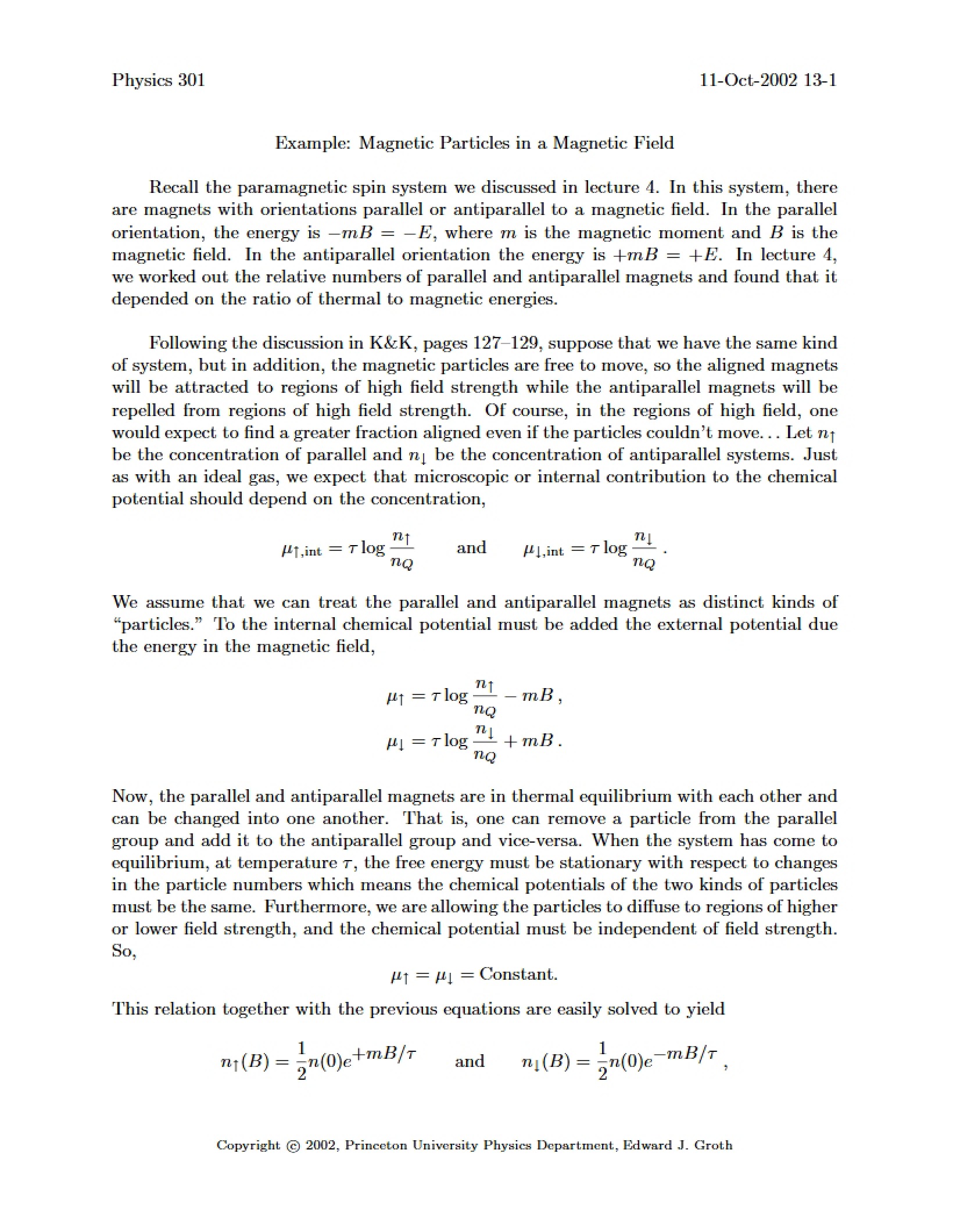 Thirteenth Lecture