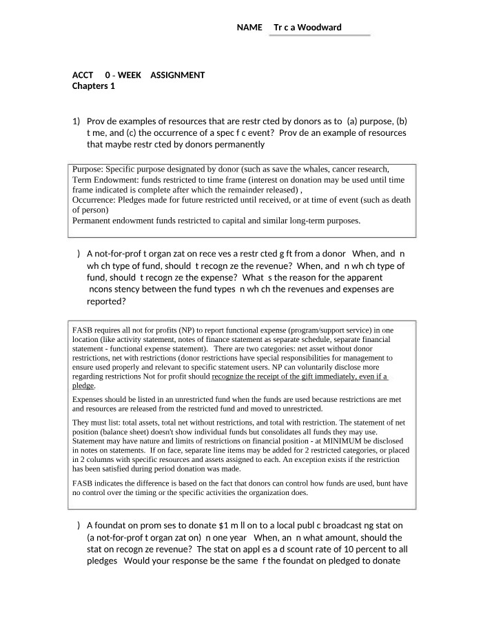 Chapters 12 Assignment for ACCT 550 Week 3