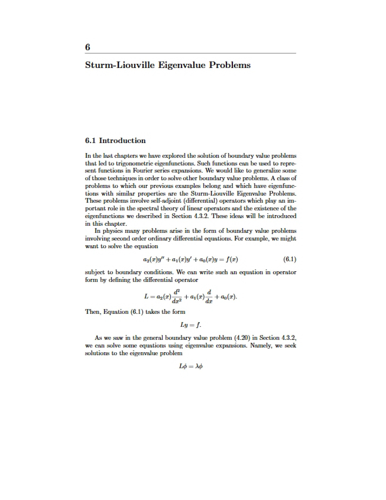 Eigenvalue Problems Sturm Liouville