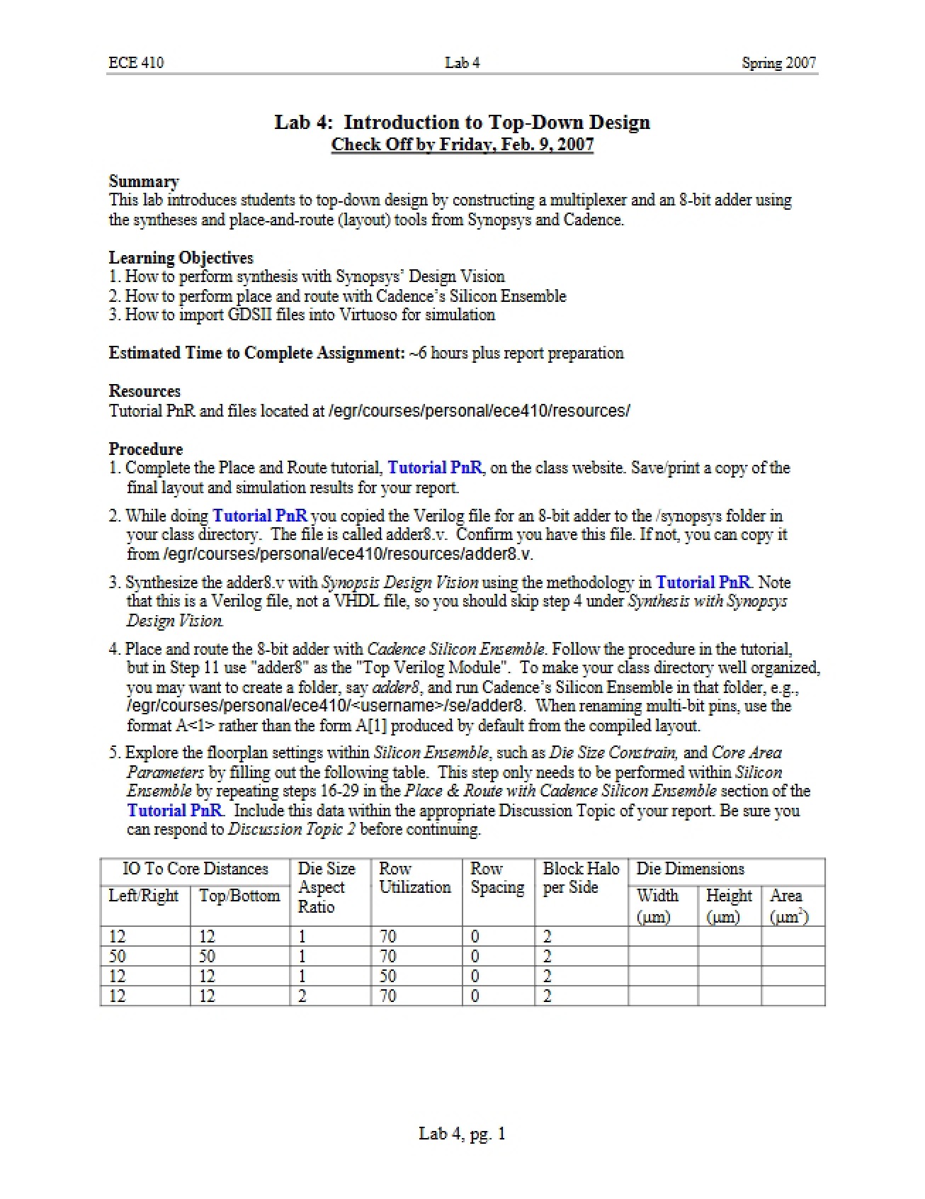 Top-Down Design Introduction (Lab 4)