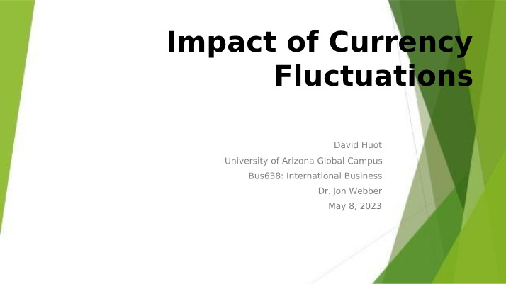 Assignment on the Impact of Currency Fluctuations