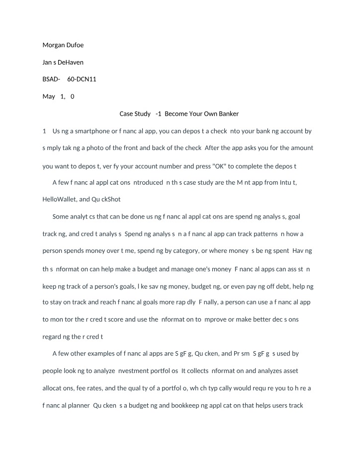 Become Your Own Banker - Case Study 2-1