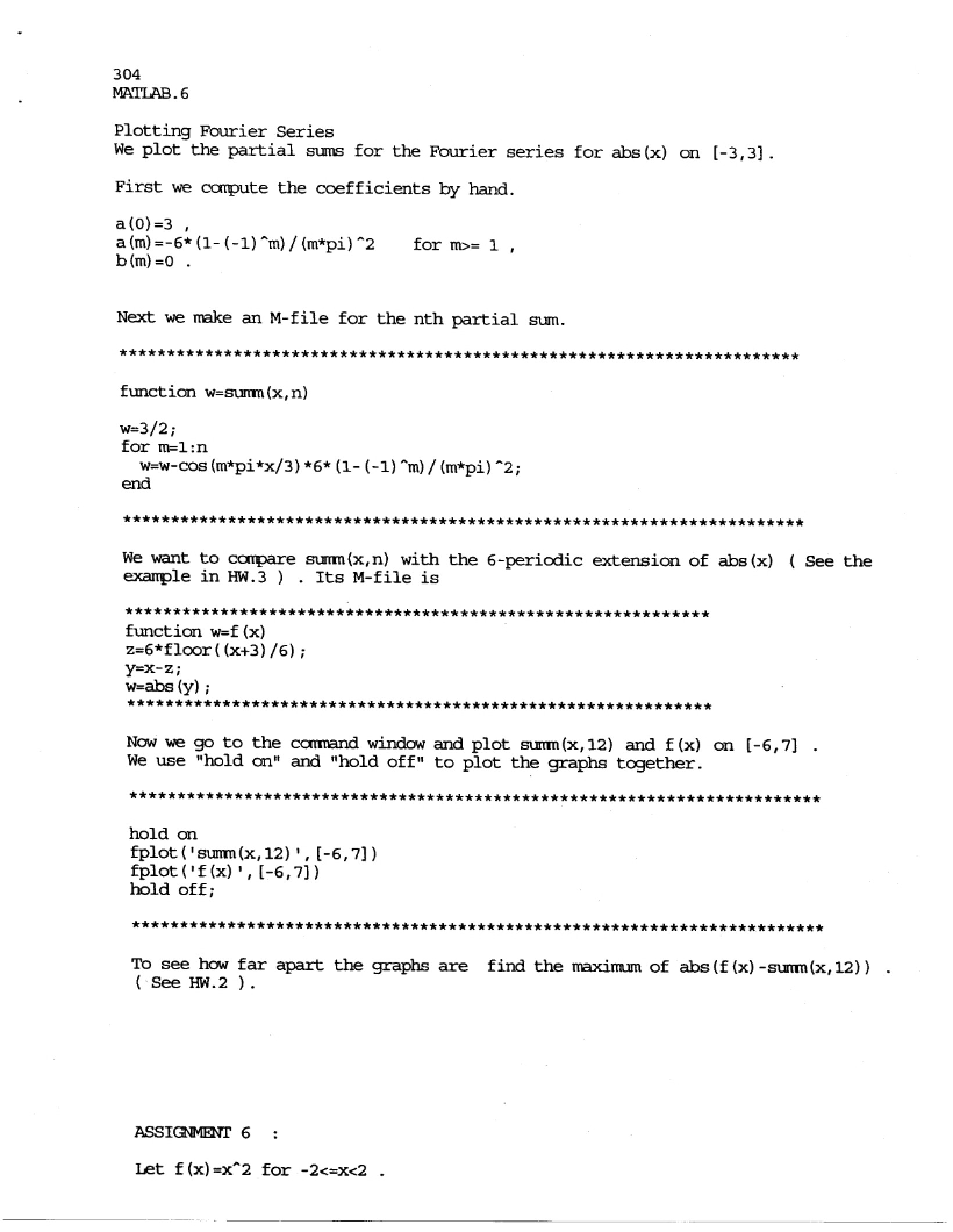Sixth Assignment