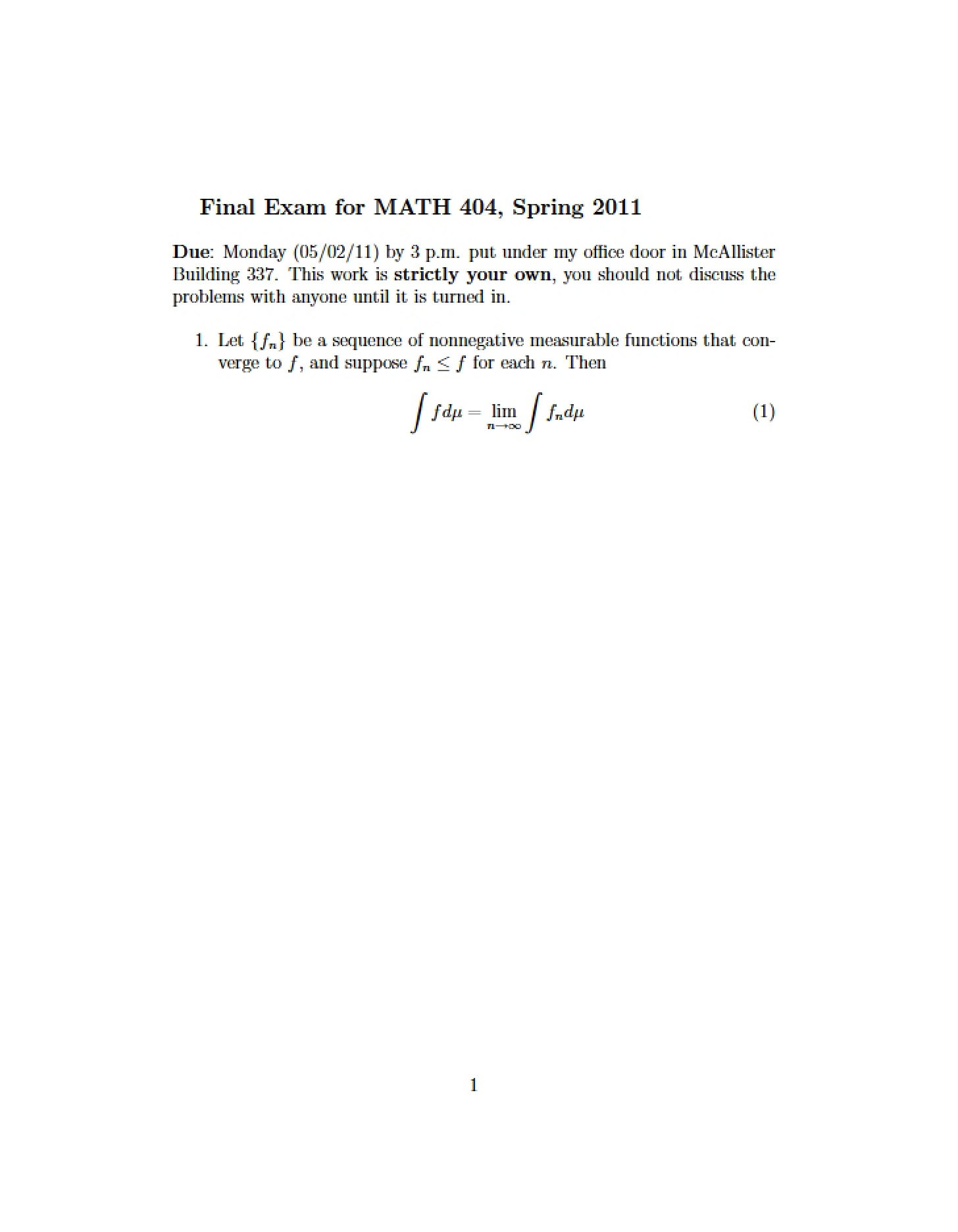 Take-Home Final Exam