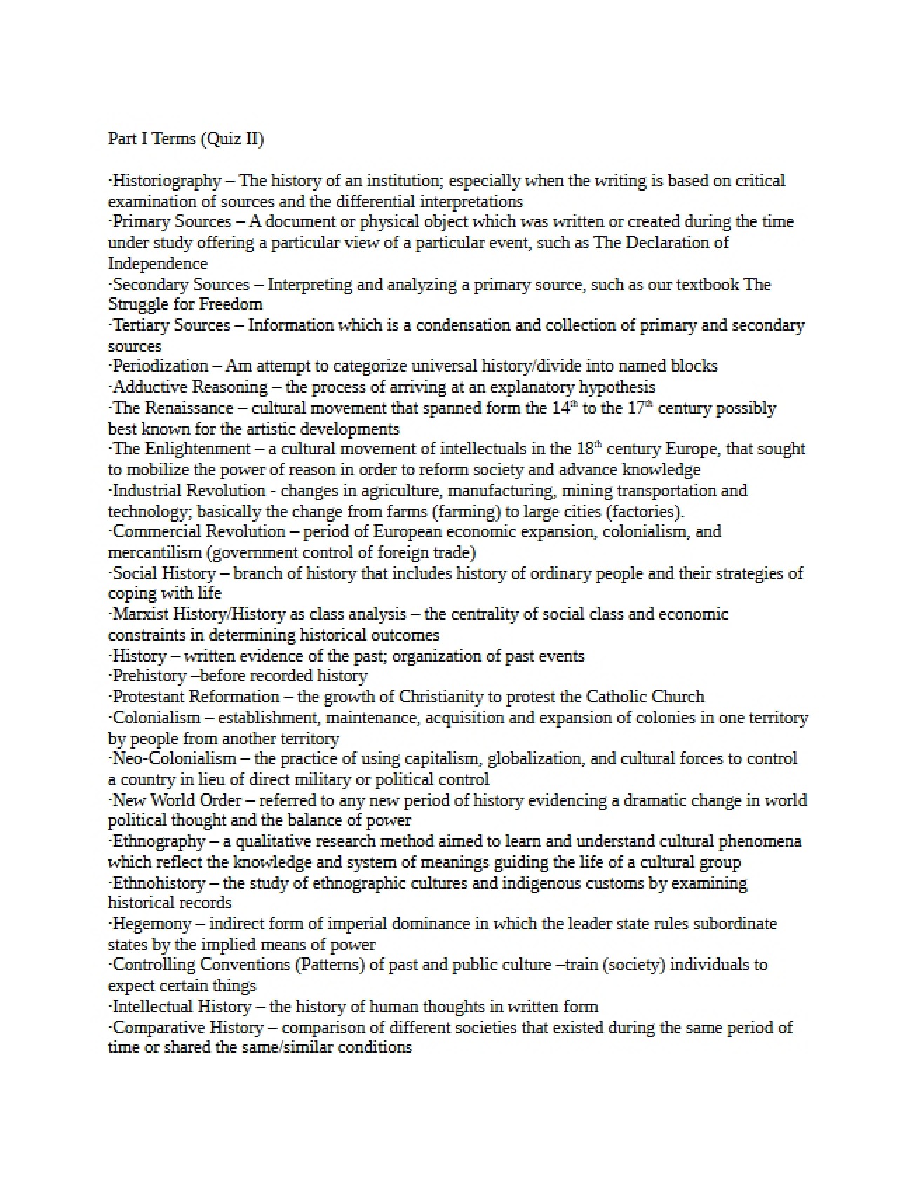 Terms and Vocabulary