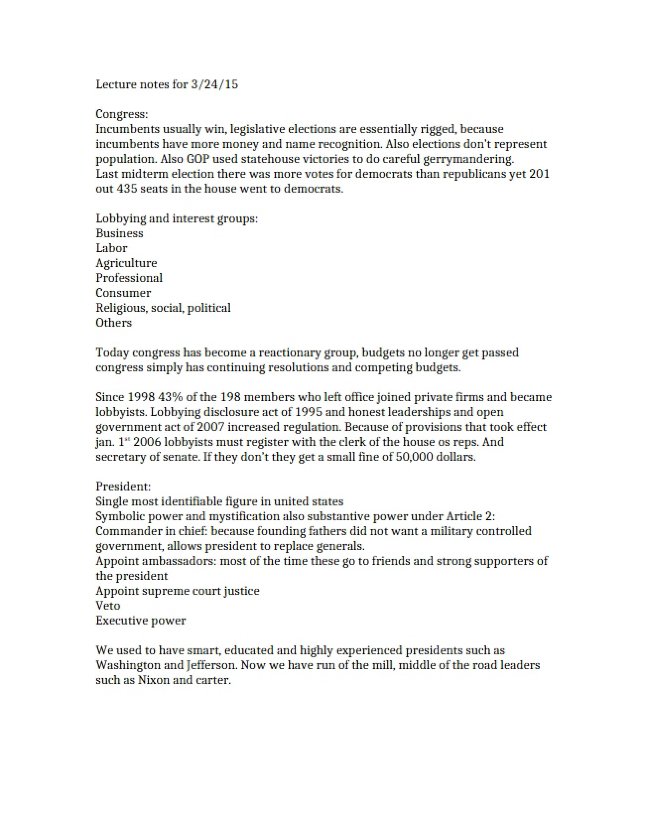 Notes from the Lecture - 1 Pages