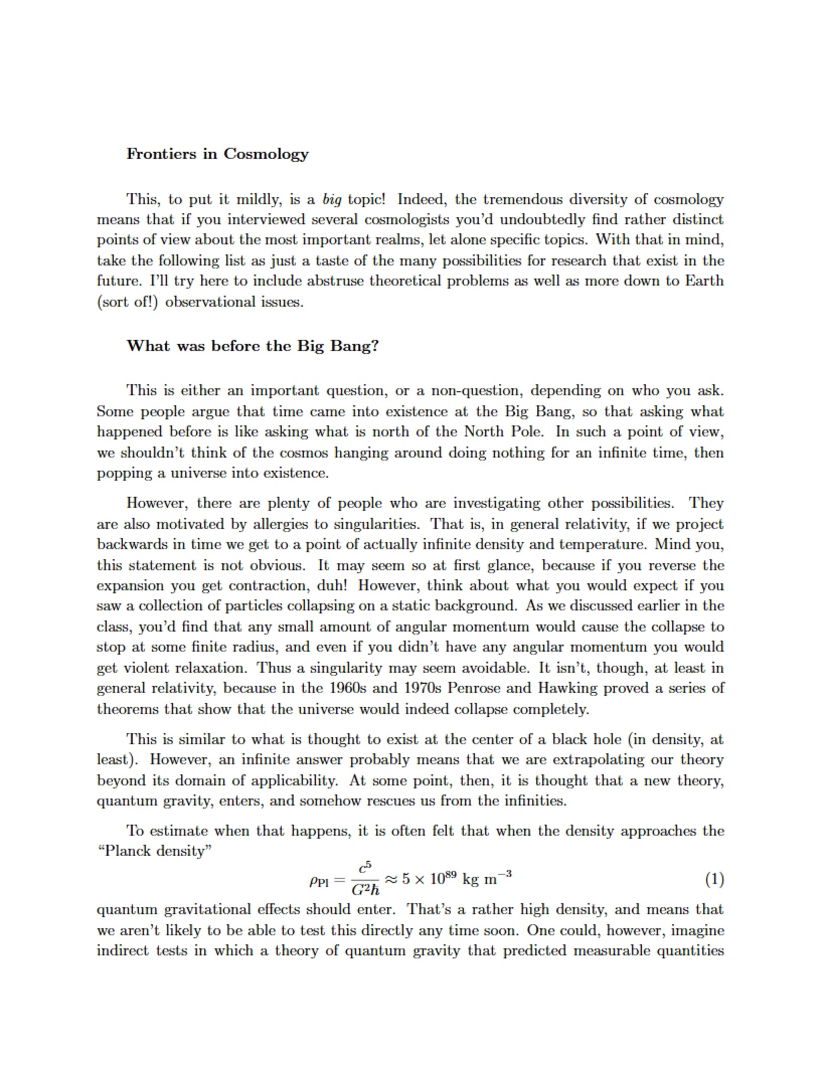 Cosmology Frontiers