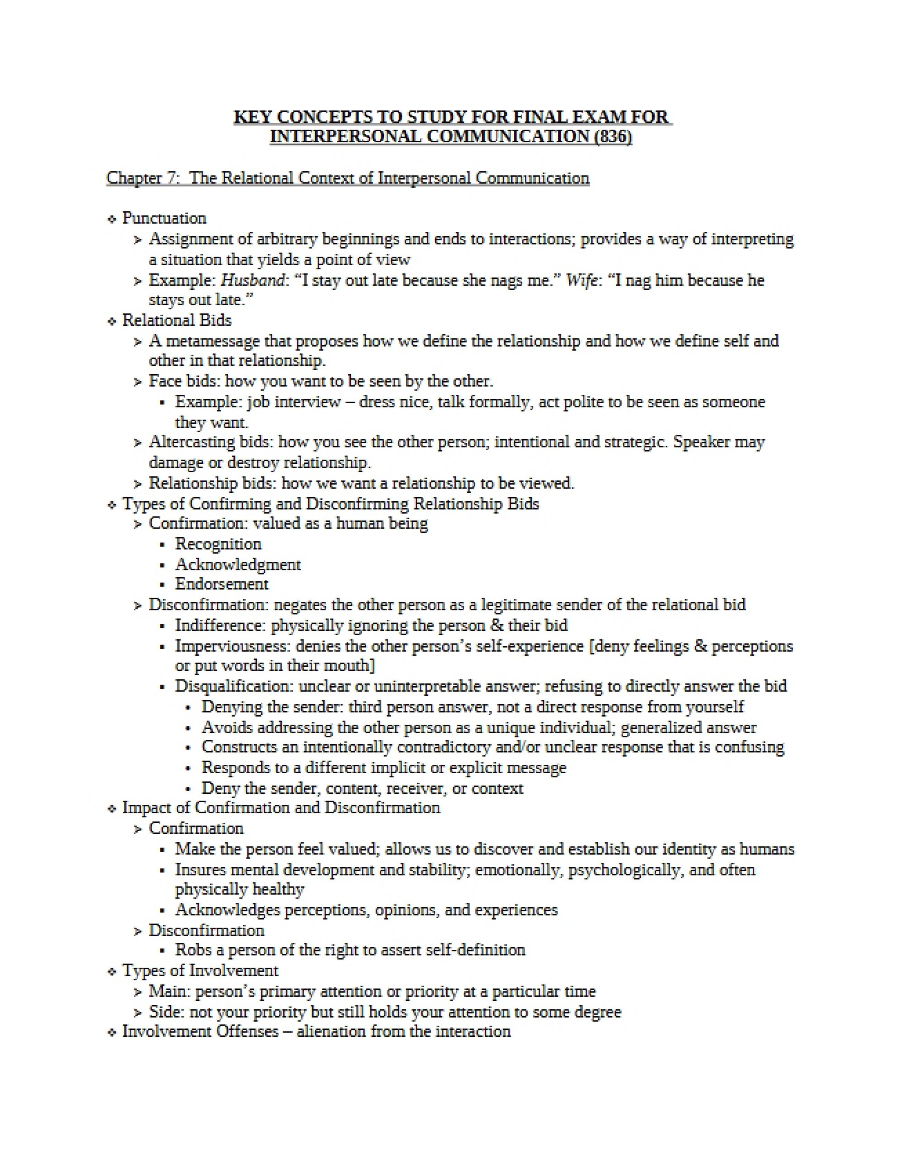 Seventh Chapter The Relational Context of Interpersonal Communication