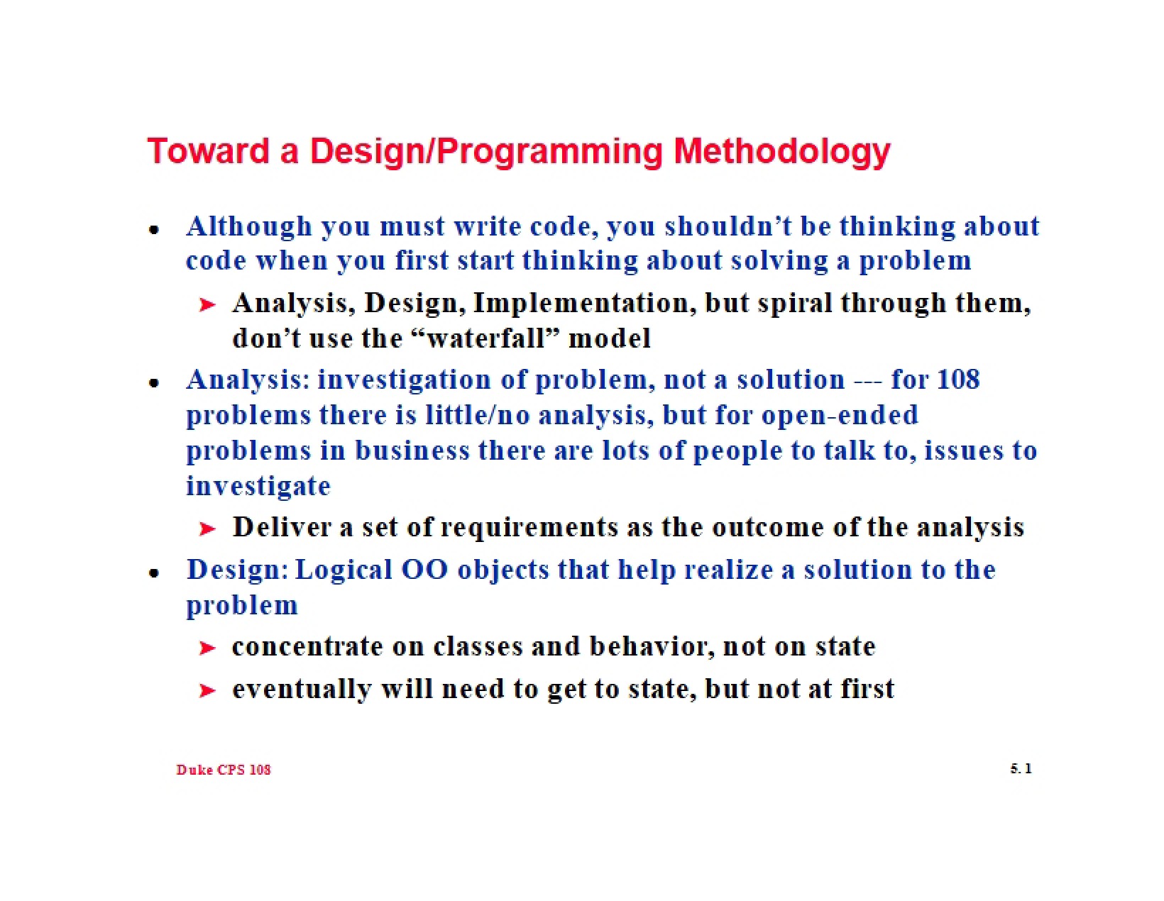 Methodology for Design-Programming
