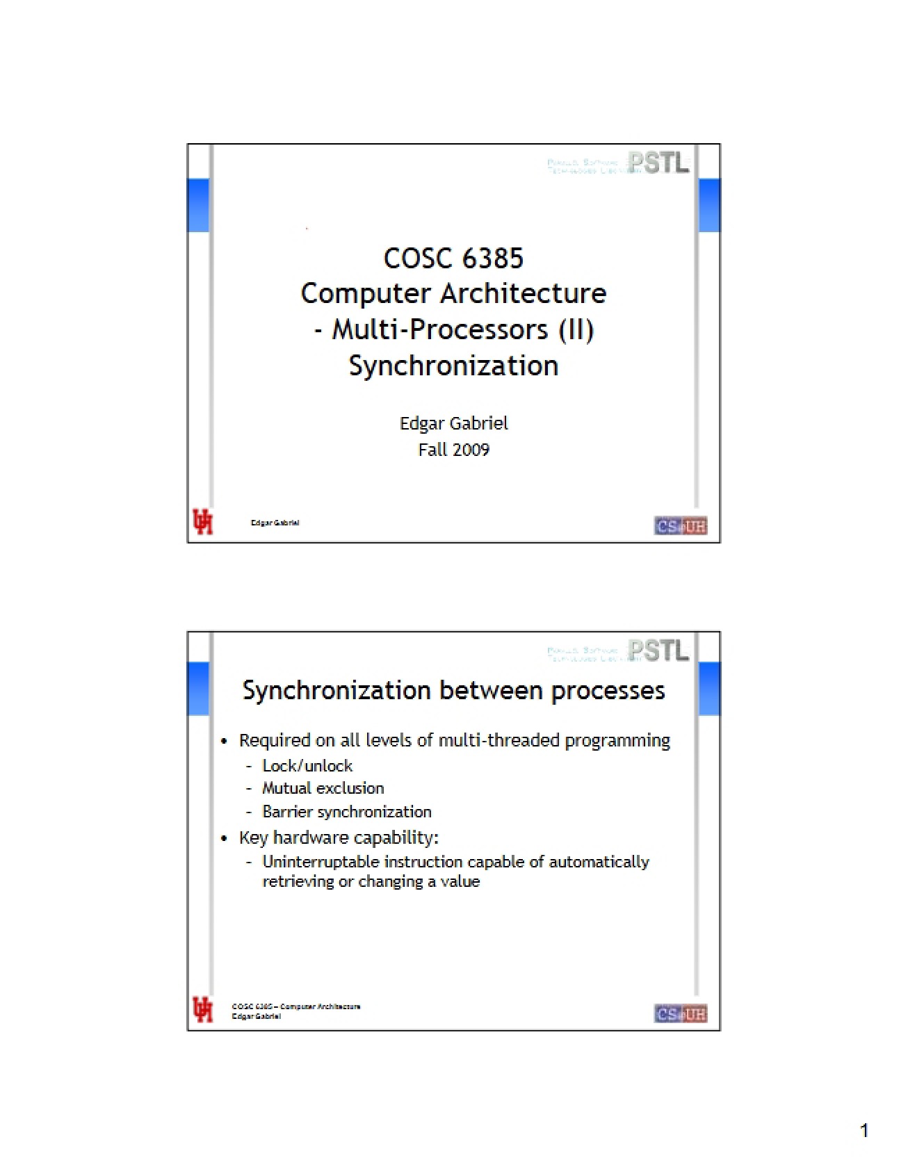 Synchronization Multi-Processors II