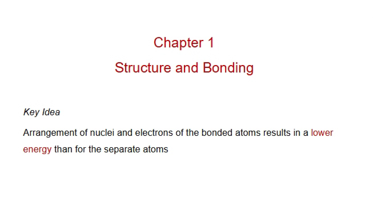 Structure and Bonding First Chapter