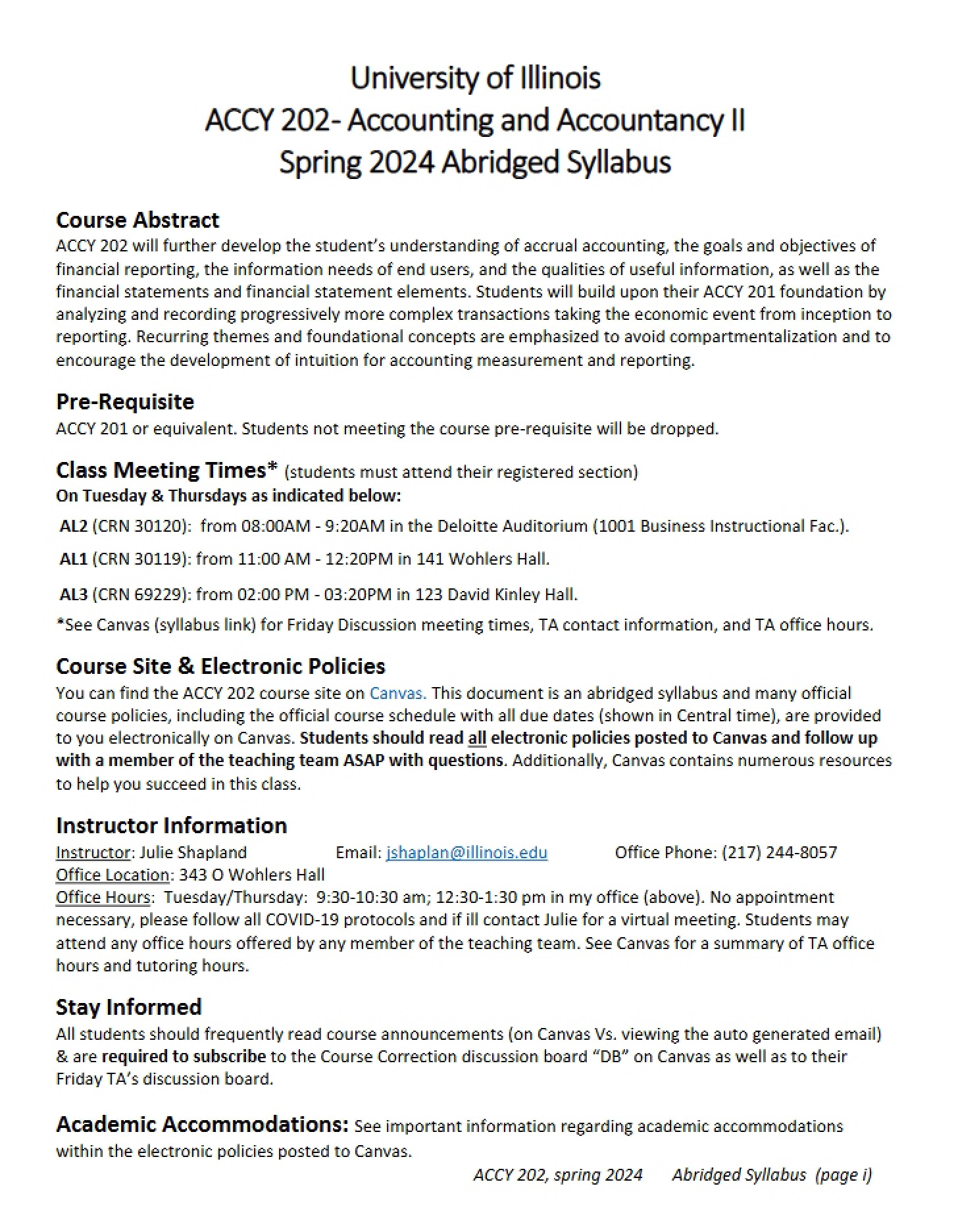 Academic Syllabus