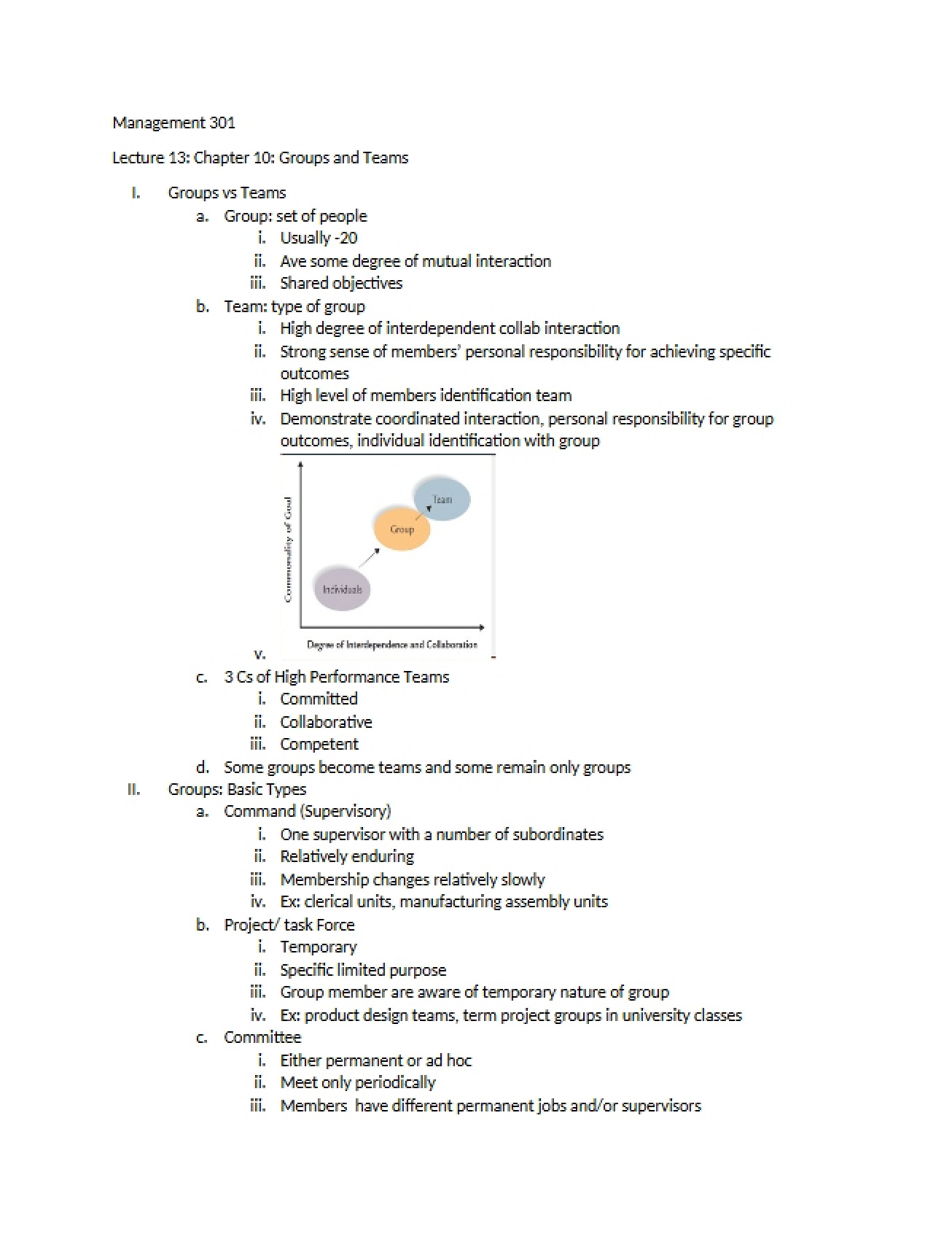Teams and Groups (Ch 10 Lecture)