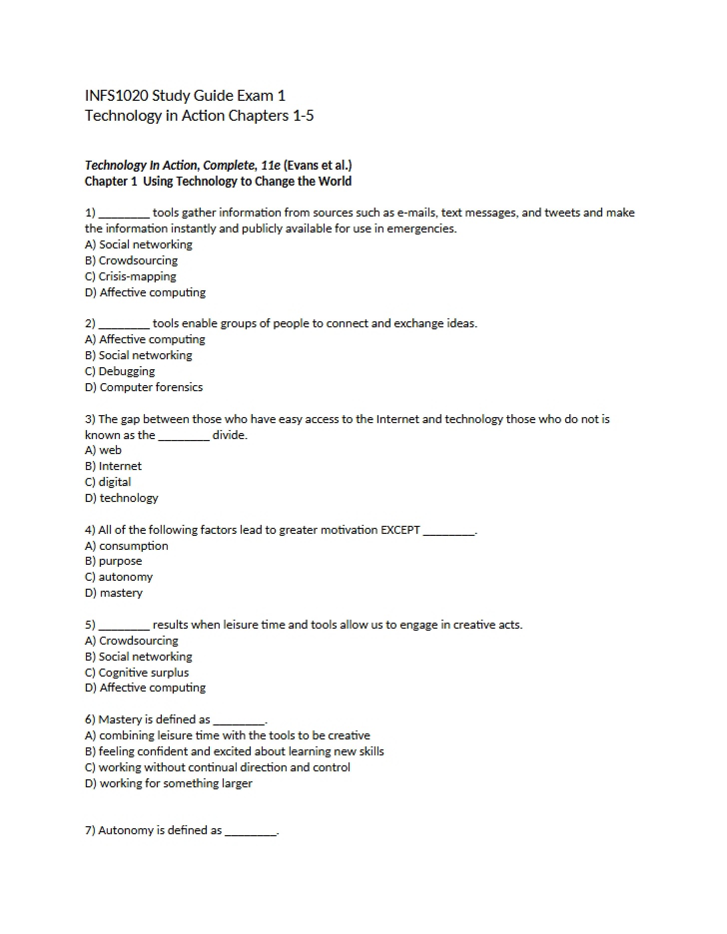 Prep Materials for the First Test