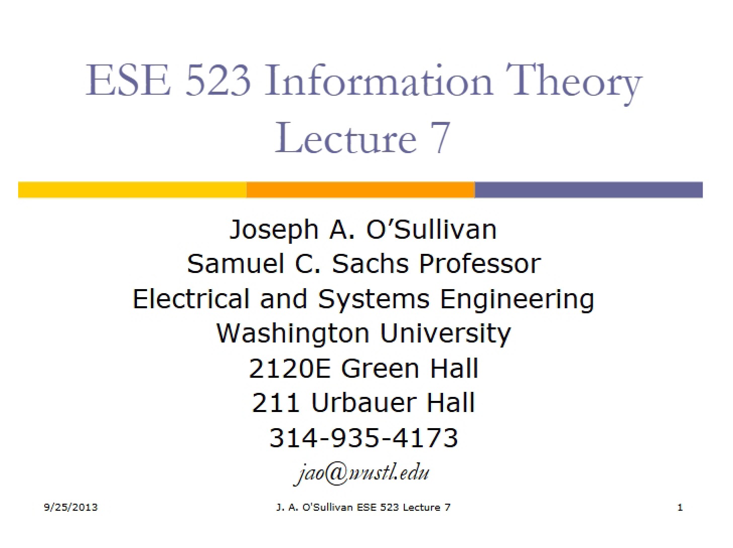2013 Lecture Seven